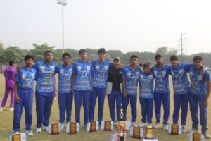 Team celebrating trophy win