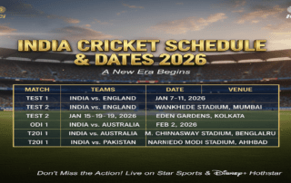 India Cricket Schedule & Dates 2026
