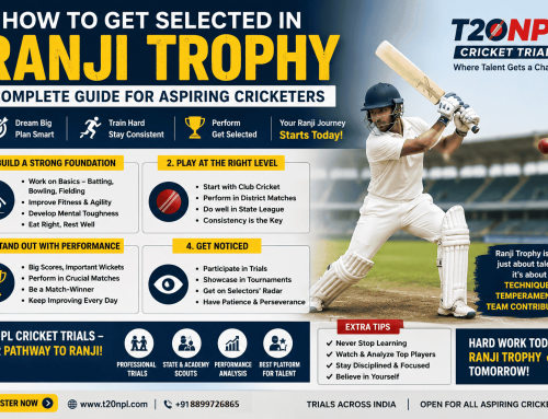 How to Get Selected in Ranji Trophy – Complete Guide for Aspiring Cricketers | T20NPL Cricket Trials