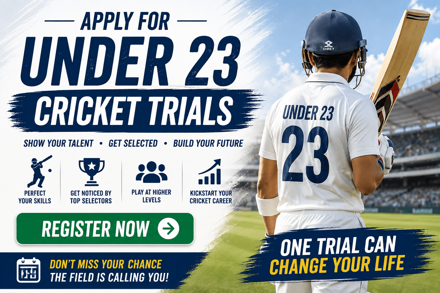 Apply for Under 23 Cricket Trials