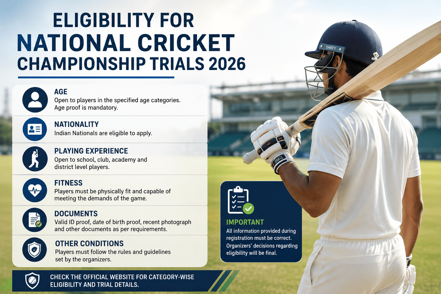 National Cricket Championship Trials Eligibility