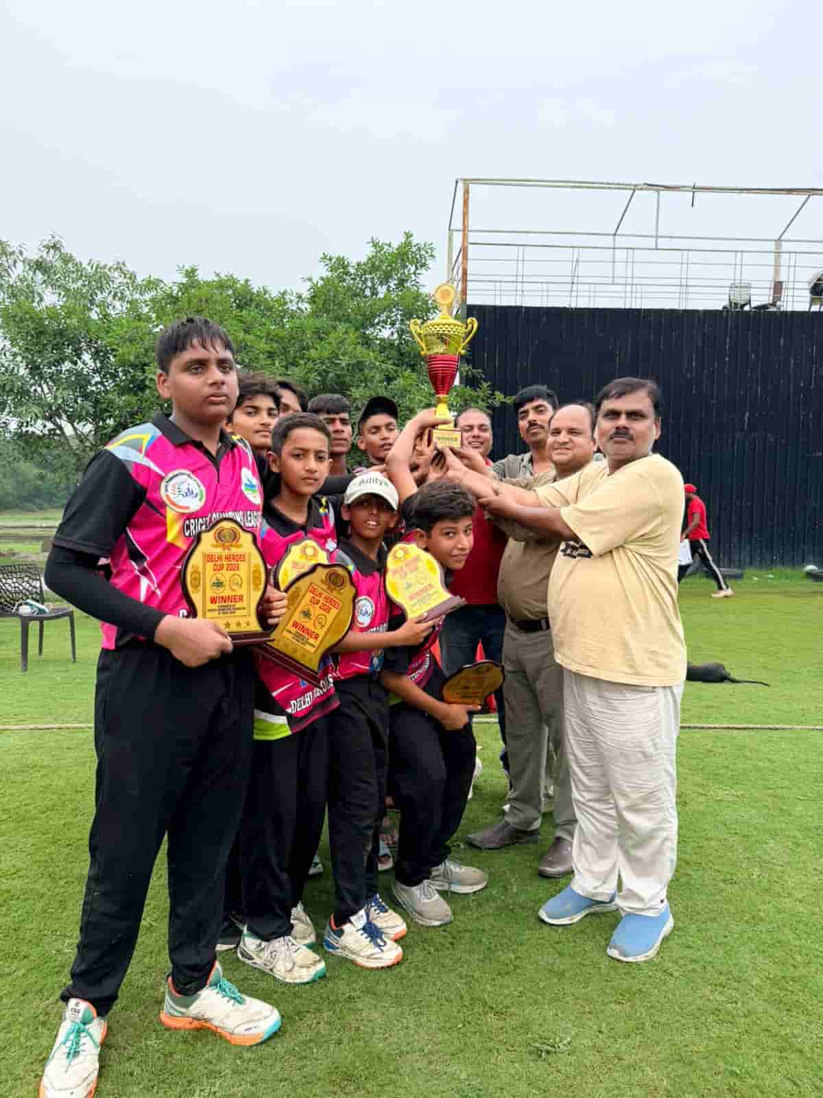 Delhi Heroes Cup 2026 Cricket Tournament Winner Trophy Celebration and Team Presentation